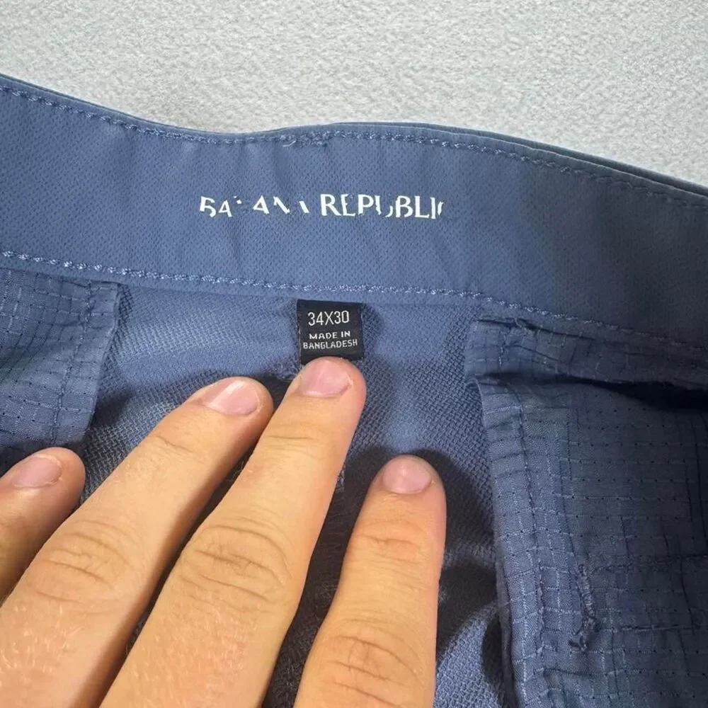 Banana-republic Men's Blue and Grey Trousers